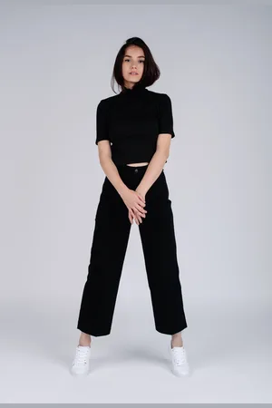 Tommy Hilfiger Trousers - BELL BOTTOM HW C BLACK black