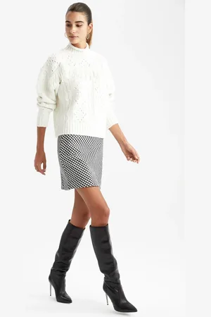 DeFacto A Cut Checked Normal Waist Mini Skirt