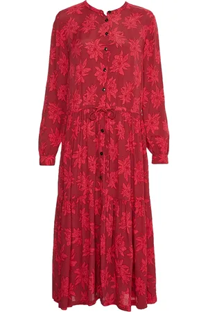 Tommy Hilfiger Dress - VIS CREPE MIDI SHIFT DRESS LS pink