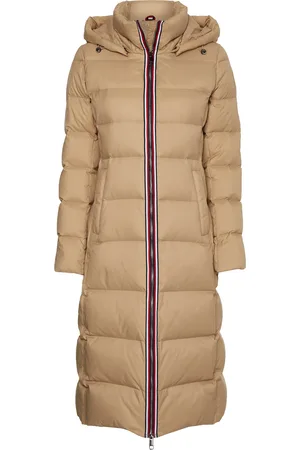 Tommy Hilfiger Jacket - GLOBAL STRIPE DOWN MAXI beige