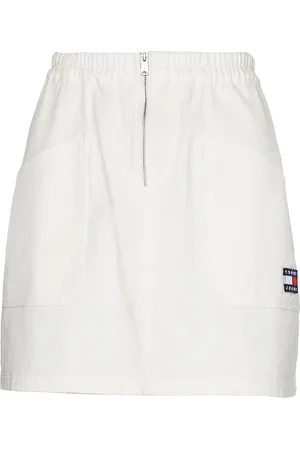 Tommy Hilfiger Tommy Jeans Skirt - TJW SURPLUS ZIP MINI SKIRT white