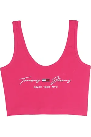 Tommy Hilfiger Tommy Jeans Tank top - TJW SCRIPT LINEAR RIB TOP pink