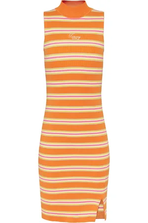 Tommy Hilfiger Tommy Jeans Dress - TJW SIDE SLIT STRIPE DRESS orange
