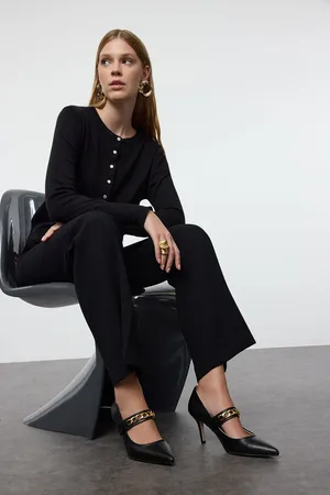 Trendyol Black Thick Chain Pointed Toe Women