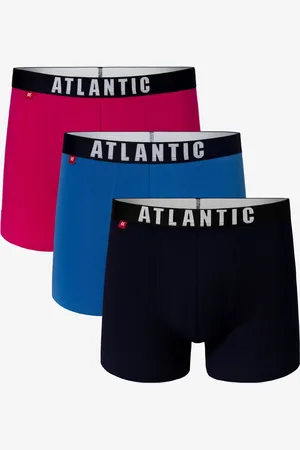 ATLANTIC 3-BALENÍ Pánské boxerky - růžové, modré, námořnické