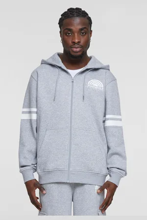 Southpole Pánská mikina College Zip Hoody šedý melír/bílá
