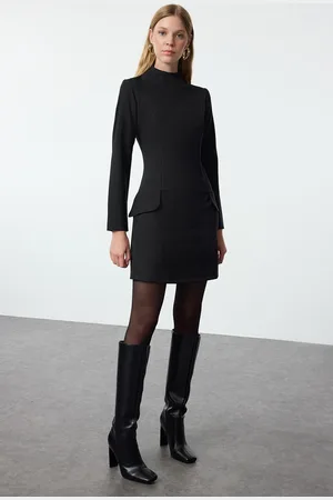 Trendyol Black A-Line Pocket Detailed Mini Woven Dress