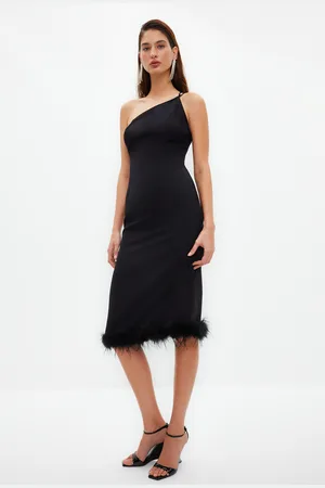 Trendyol Black, Fitted, Woven Elegant Evening Dress