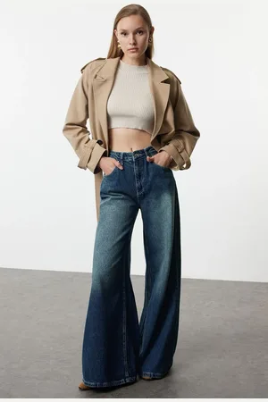 Trendyol Dark Blue High Waist Extra Wide Leg Palazzo Jeans