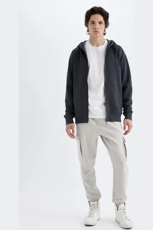 DeFacto Regular Fit Jogger Sweatpants Cargo Pocket Basic Plain Tie Waist Elastic Leg