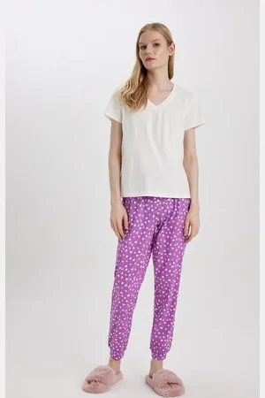 DeFacto Fall In Love Regular Fit Casual Heart Patterned Pajama Bottoms