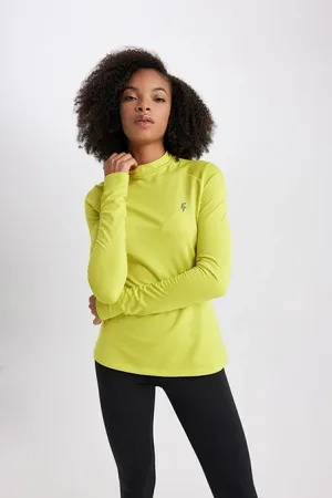 DeFacto Fit Standard Fit Collar Printed Long Sleeve T-Shirt