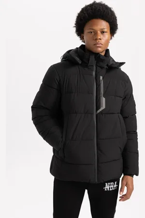 DeFacto Fit Water Repellent Puffer Jacket Slim Fit Slim Cut Hooded Zippered Pocket