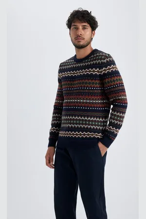 DeFacto Patterned Crew Neck Knitwear Sweater