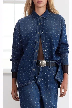 Trendyol Limited Edition Blue Jewelled Oversize Denim Jacket