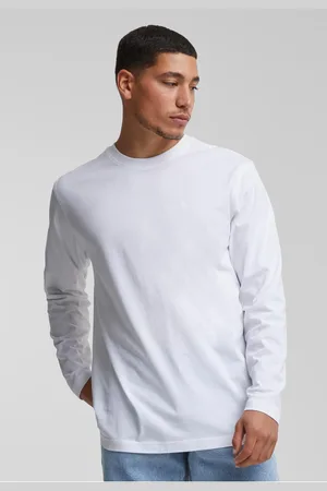 Urban classics Pánské triko s dlouhým rukávem Basic bílé