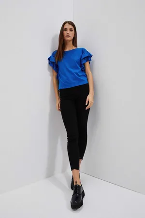 MOODO Slim fit džíny s roztřepenými nohavicemi
