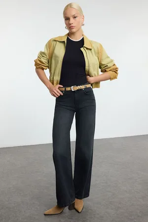 Trendyol Black High Waist Wide Leg Jeans