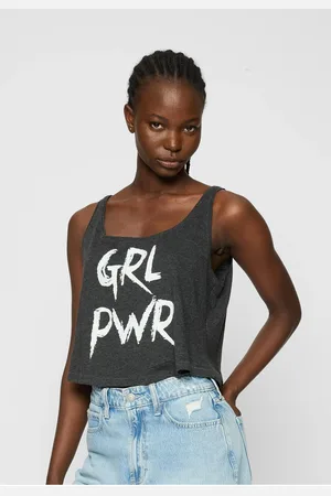 Mister Tee Dámské GRL PWR Tank na uhlí