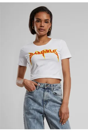 Mister Tee Badgirls Cropped Tee bílé