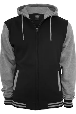 Urban classics 2barevná mikina na zip blk/grey