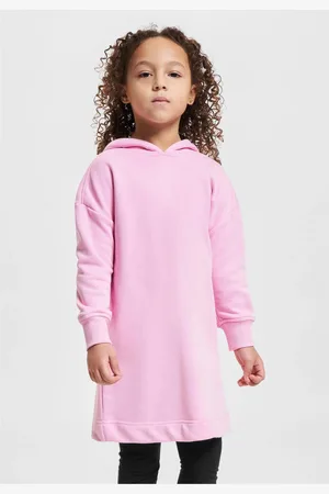 Urban classics Dívčí oversized Terry Hoody šaty dívčí růžové