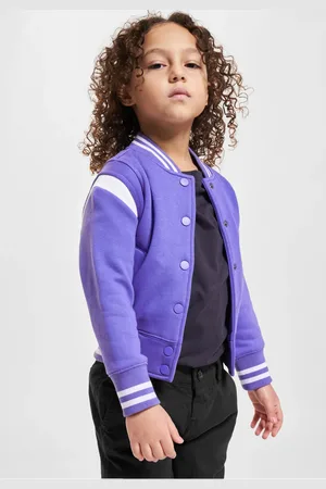 Urban classics Dívčí mikina Inset College Sweat Jacket purpleday/white