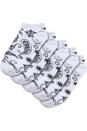 Urban classics Bandana Pattern No Show Socks 5-Pack white