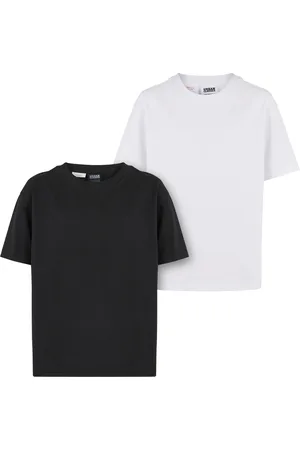 Urban classics Dívčí tričko ve stylu boyfriend, 2 kusy /bílá
