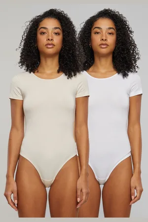 Urban classics Dámské body Organic Stretch Jersey - 2-Pack bílé+béžové