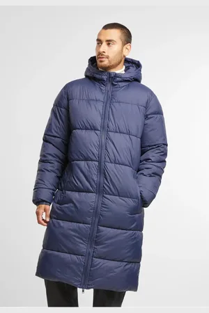 Urban classics Pánský dlouhý prošívaný kabát námořnický