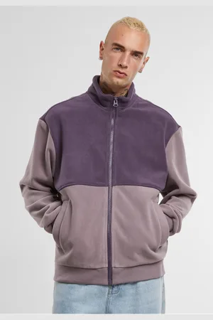 Urban classics Pánská mikina Colour Block Polar fialová