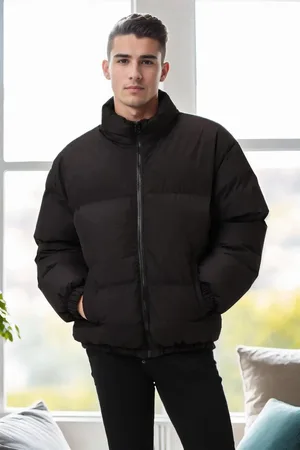 Dewberry 66766 Oversize Mens Padding Jacket-BLACK