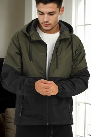 Dewberry 23691 Two Color Hooded Mens Sports Coat-KHAKI-BLACK