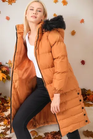 Dewberry Z6740 DÁMSKÝ KABÁT - JEDNODUCHÝ TAN