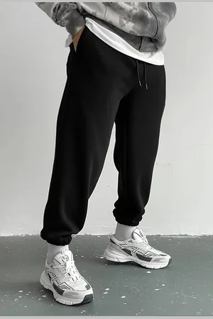 Dewberry 84184 3 Thread Mens Sweatpants-BLACK