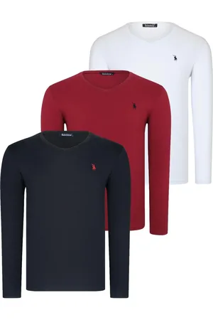 Dewberry TRIPLE SET T8587 V-NECK MEN