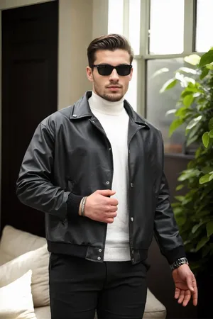 Dewberry 91831 Mens Oversize Jacket-BLACK