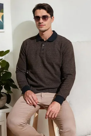 Dewberry 77856 Polo Neck Mens Sweater-CAMEL