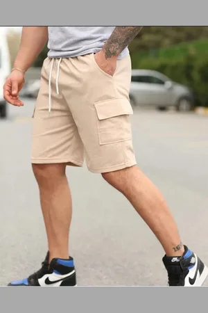Dewberry S2999 CARGO POCKET MENS SHORT-BEIGE
