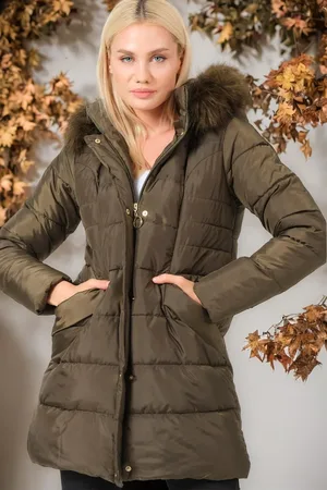 Dewberry Z6745 DÁMSKÝ KABÁT - JEDNODUCHÝ KHAKI