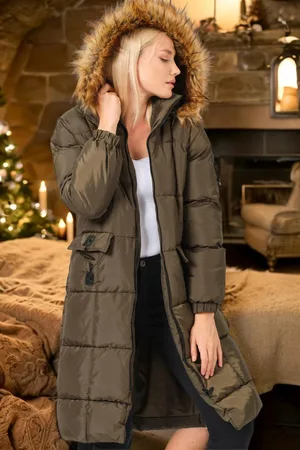 Dewberry Z6706 DÁMSKÝ KABÁT ROVNÝ KHAKI