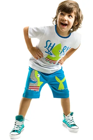 Denokids Sada trička a šortek pro chlapce Shark Island