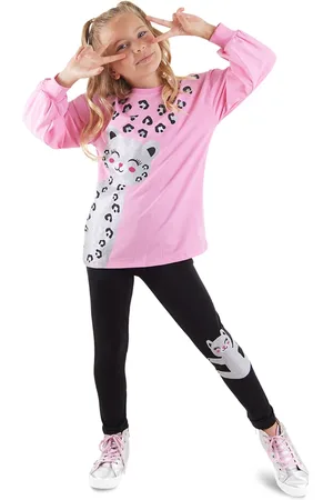 Denokids Leo Girl Child Tights T-Shirt Set