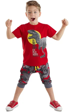 Denokids Sada chlapeckého trička a kraťasů Dino Camouflage