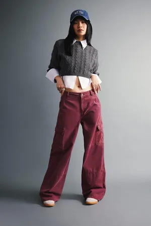 DeFacto Cool Wide Leg Wide Leg Cargo Pocket Gabardine Trousers
