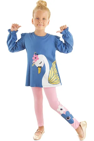 Denokids Sada tuniky a punčoch pro dívky s motivem labutě