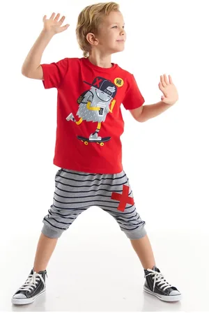 Denokids Hi Skateboard Chlapecké tričko a kraťasy Capri set