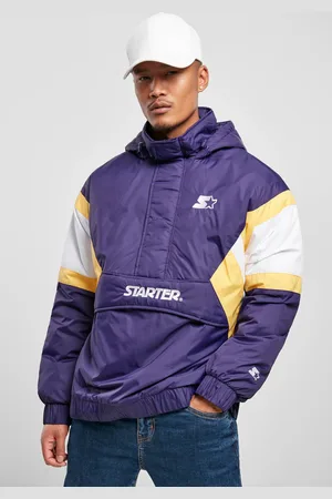 STARTER BLACK LABEL Starter Color Block Half Zip Retro Jacket startovací fialová/wht/buff žlutá