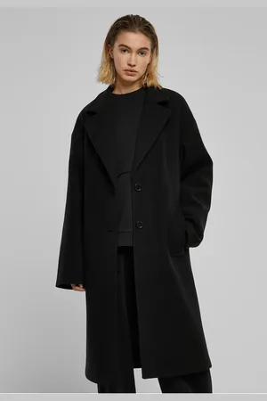 Urban classics Dámský oversized dlouhý kabát černý